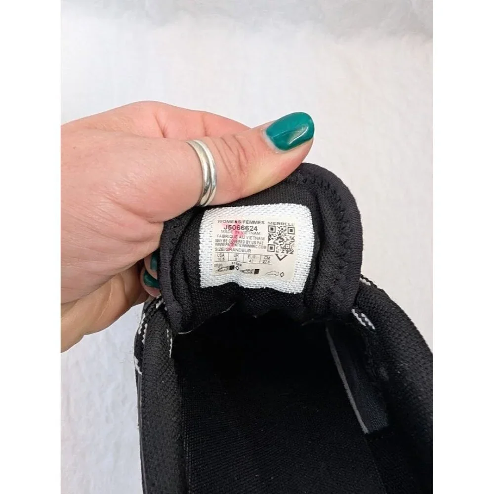 Merrell Qform2 low top hiking shoe black & white vibram women's sz 10.5 SH10 - Picture 8 of 9